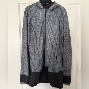 Lululemon long zip up hoodie. Size 12. Blue/grey in color.